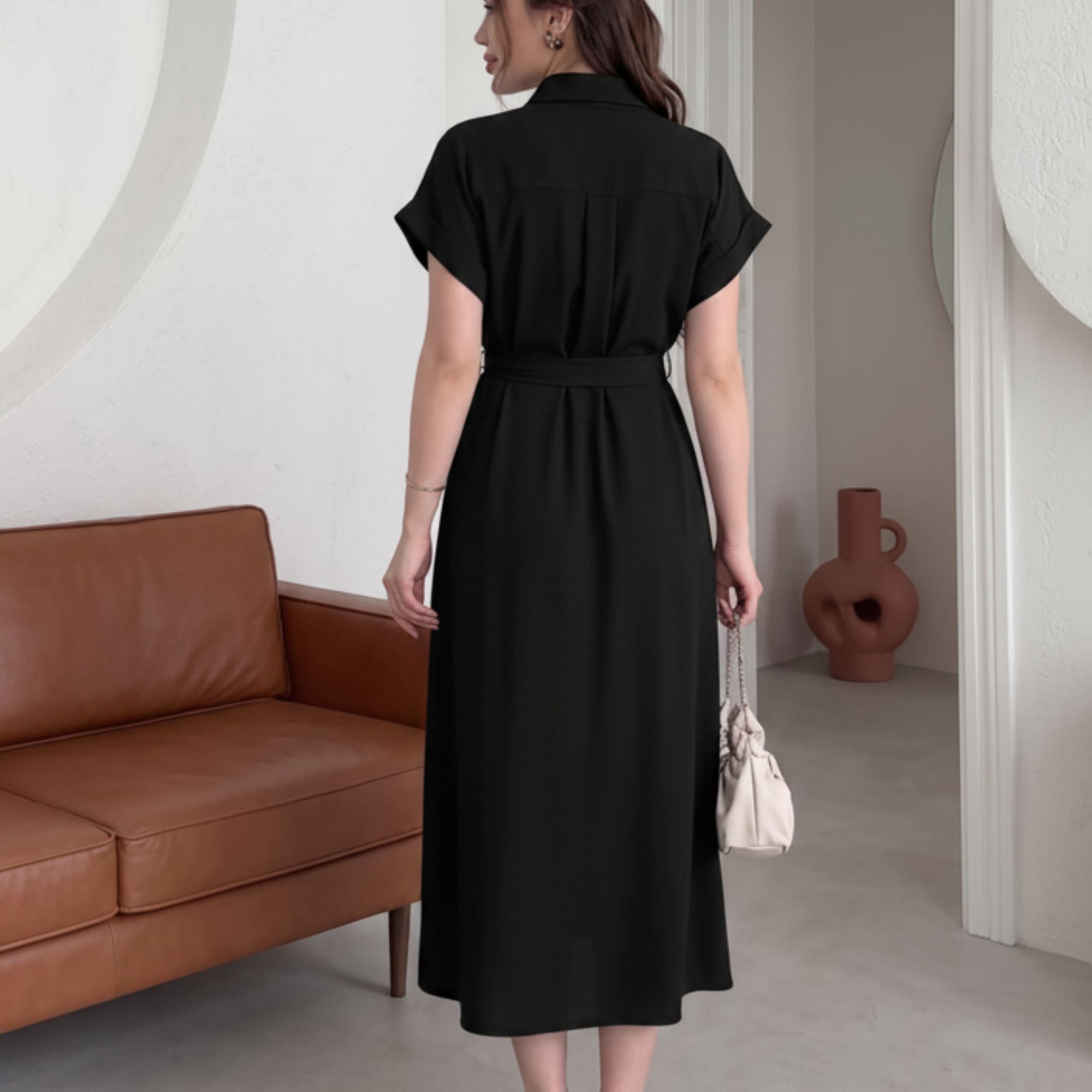 Robe Midi Noire Élégance