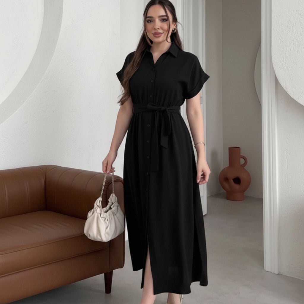 Robe Midi Noire Élégance