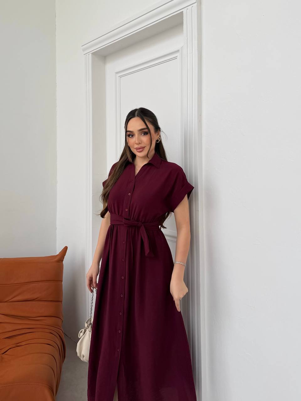 Robe Midi Bordeaux Élégance 🇹🇷