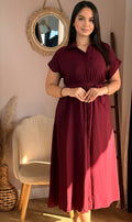 Robe Midi Bordeaux Élégance 🇹🇷